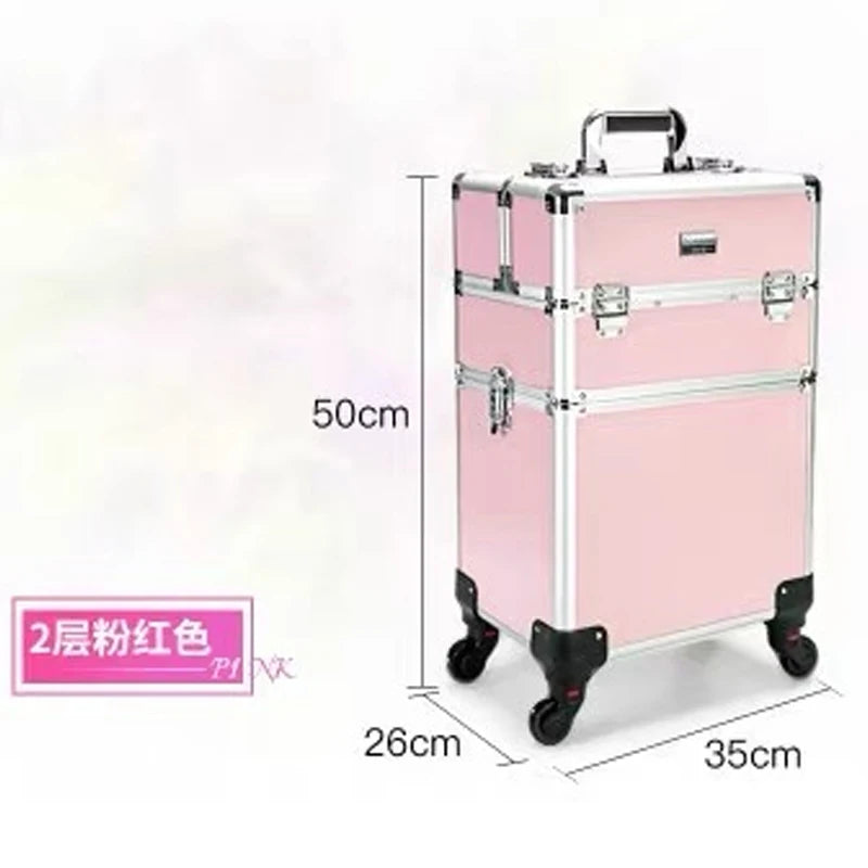 Trolley Cosmetic Bag on Wheel for Women