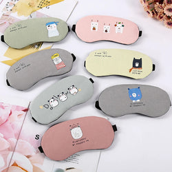 1PCS Sleeping Eye Mask Cotton Soft Sleep Aid Travel Rest Eye Shade Cover Blindfold Unisex Women Men 13 Styles Optinal