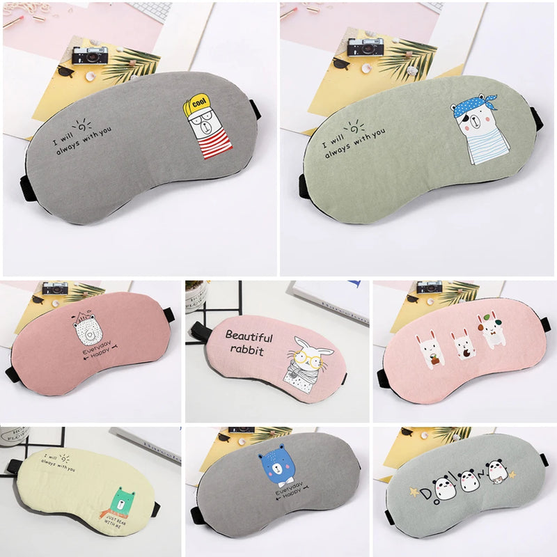 1PCS Sleeping Eye Mask Cotton Soft Sleep Aid Travel Rest Eye Shade Cover Blindfold Unisex Women Men 13 Styles Optinal